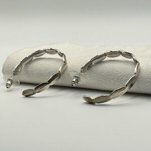 Kendra Scott Brooke Hoop Earrings Rhodium Plated Posts 1.5"